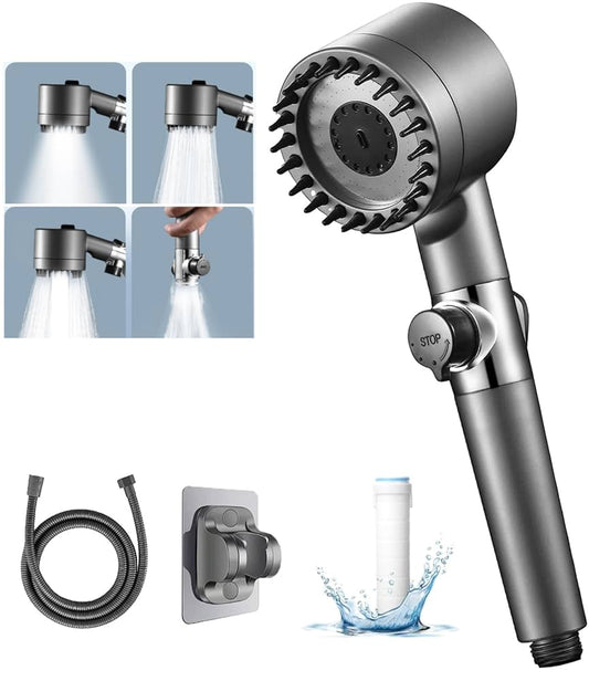 High-pressure 3-mode shower with filter and massage. Easy install.
