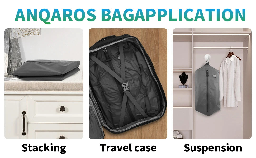 17L–34L Reusable Travel Vacuum Compression Bag with Air Pump