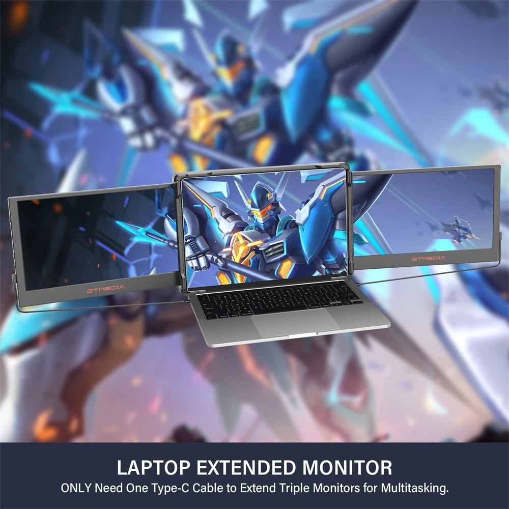 GTMEDIA 11.6'' FHD Portable Monitor – Dual/Triple Screen Extender for 13''–17.3'' Laptops