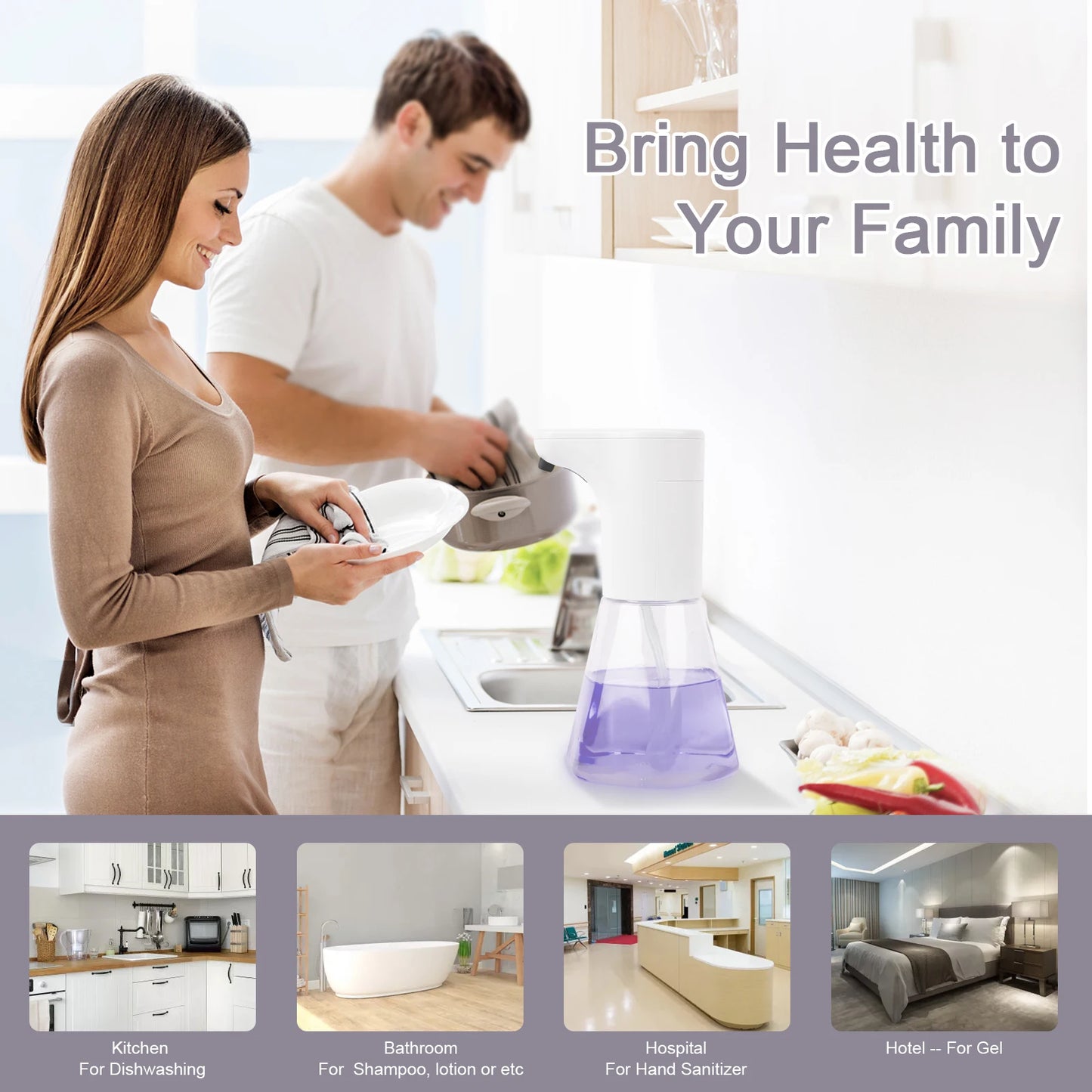 Touchless Infrared Battery-Operated Soap & Sanitizer Dispenser