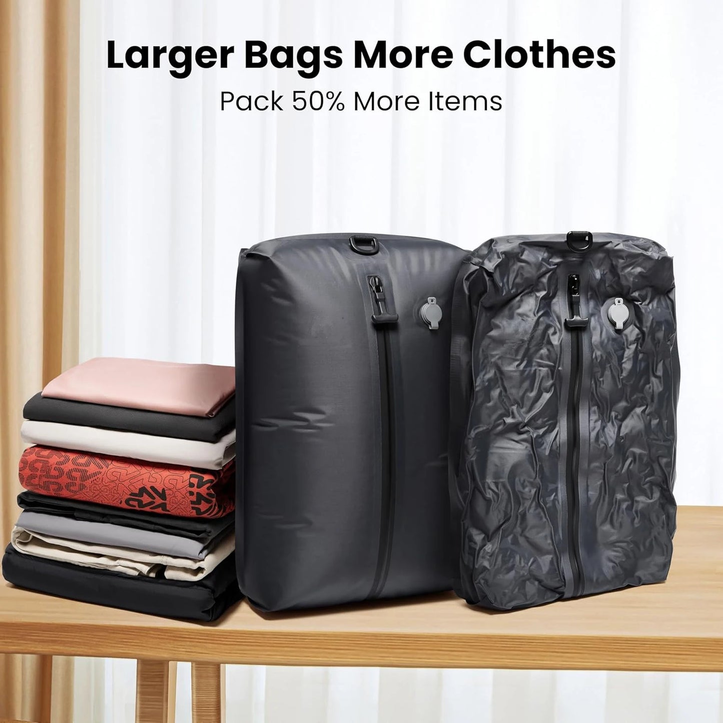 17L–34L Reusable Travel Vacuum Compression Bag with Air Pump