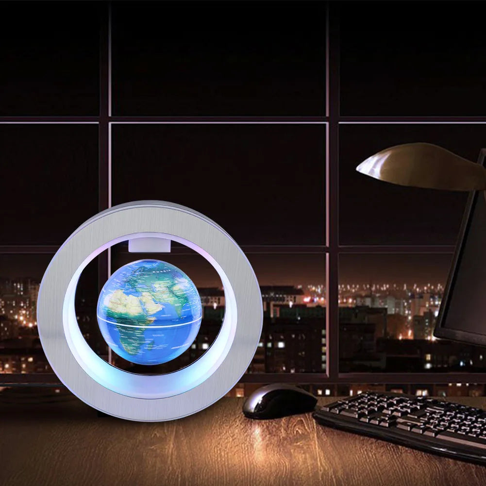 Levitating Floating Globe with LED Lights – Magnetic World Map Globe for Desk or Decor