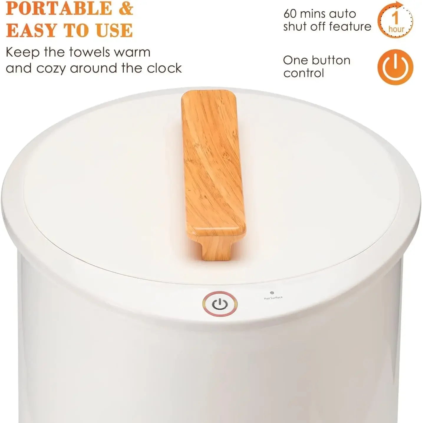 Luxury Large Towel Warmer Bucket – Fits 2 Oversized Towels, Auto Shut-Off