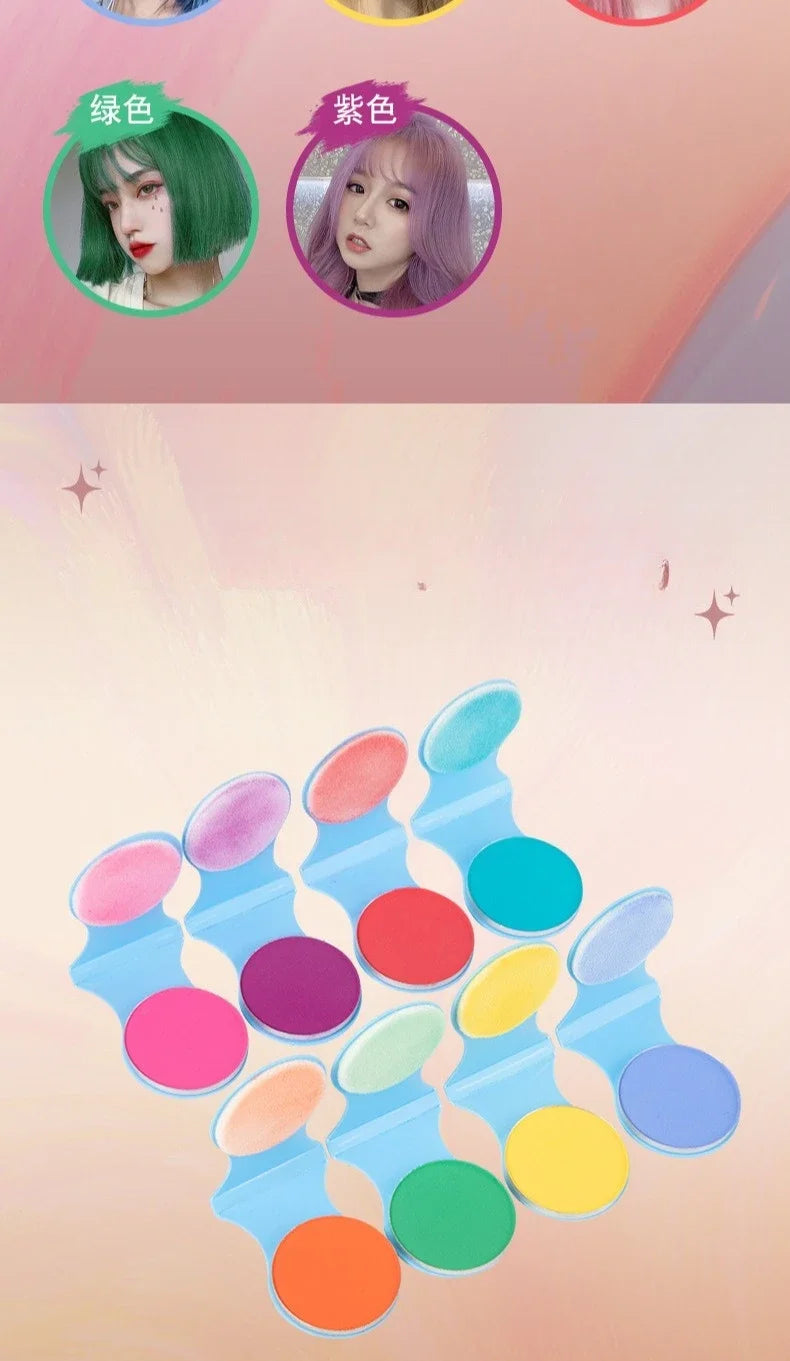 8-Color Washable Temporary Hair Chalk for Kids & Adults