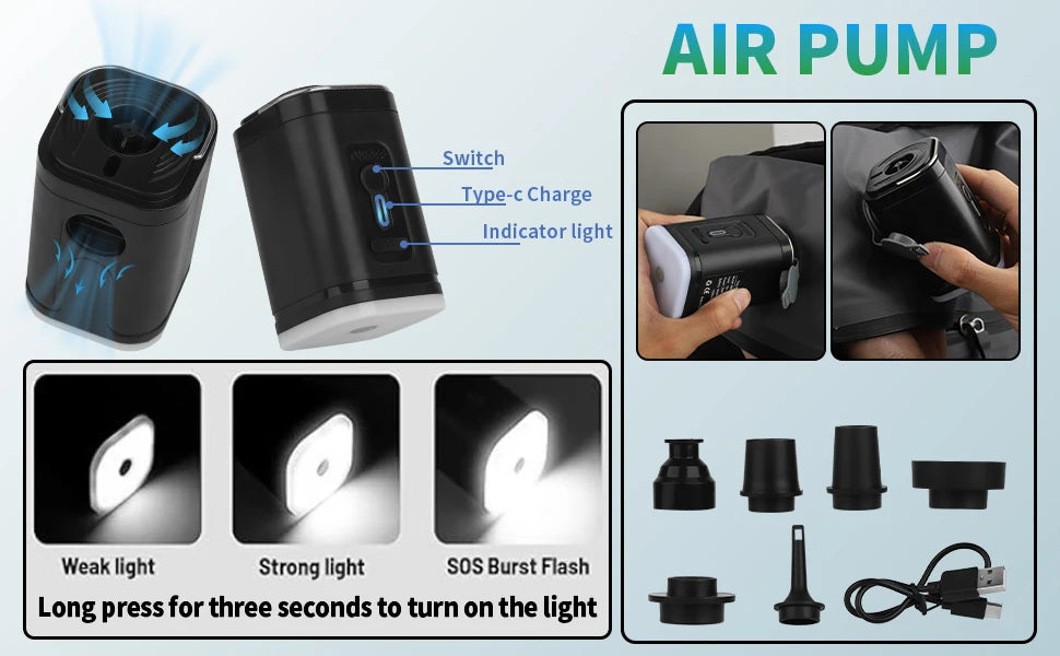 17L–34L Reusable Travel Vacuum Compression Bag with Air Pump