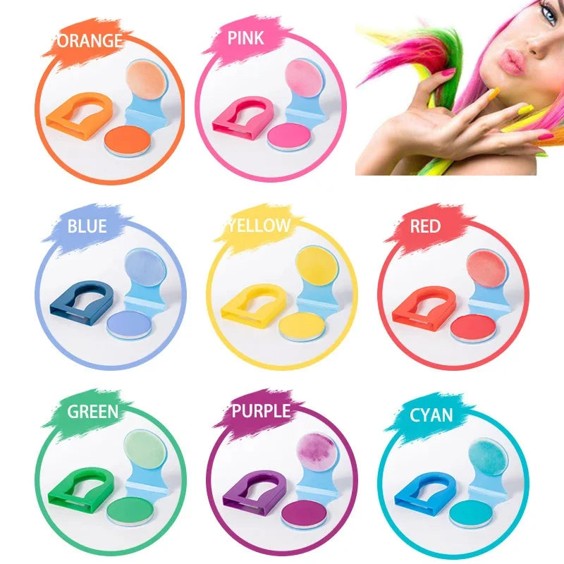 8-Color Washable Temporary Hair Chalk for Kids & Adults