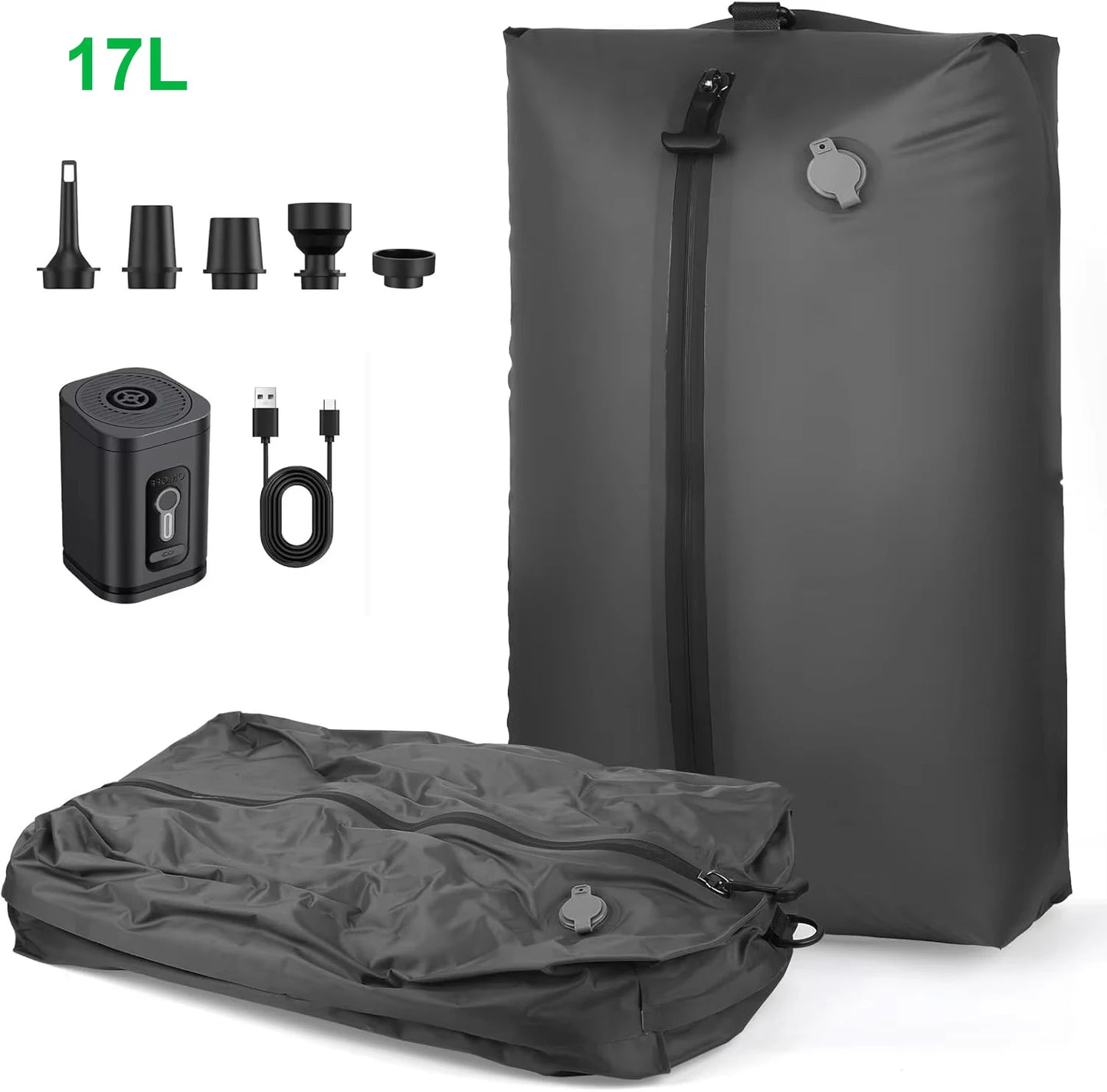 17L–34L Reusable Travel Vacuum Compression Bag with Air Pump