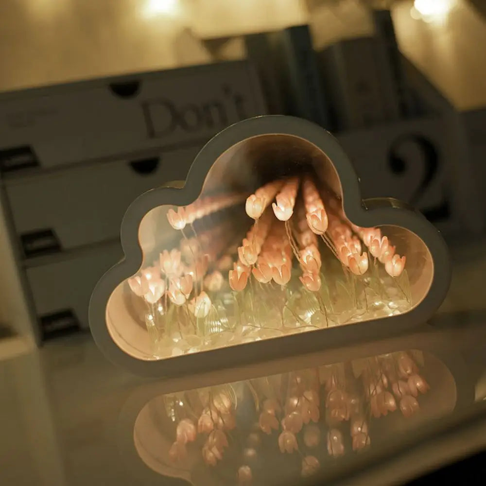 DIY Tulip Sea Night Lamp – Creative Gift, Dual Function When Off