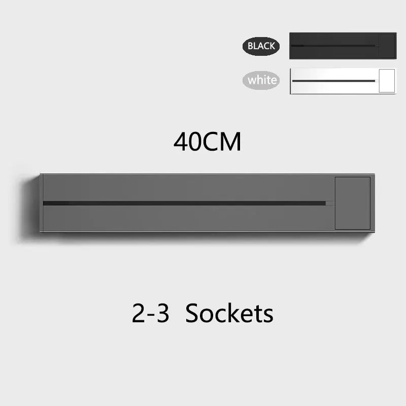 Movable Wall Power Rail, 8000W — EU/US/UK, USB-C, 40cm/50cm