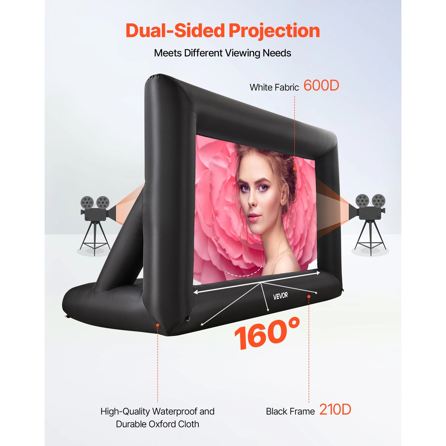 VEVOR Inflatable Projector Screen with Air Blower – 14–20 FT Outdoor Movie Screen