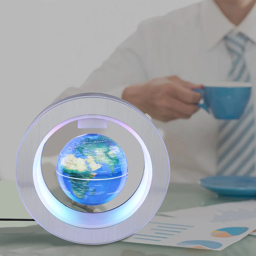 Levitating Floating Globe with LED Lights – Magnetic World Map Globe for Desk or Decor