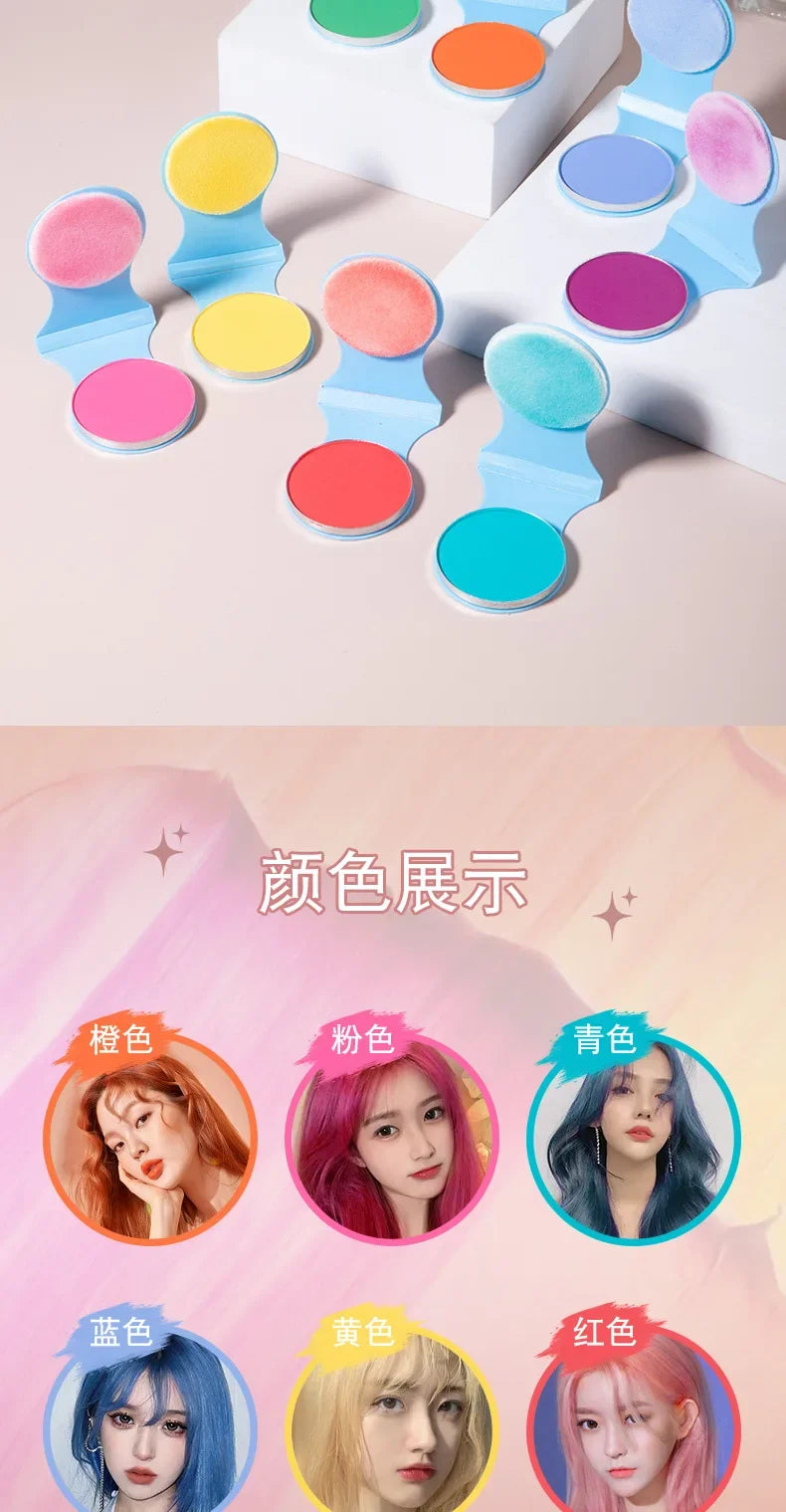 8-Color Washable Temporary Hair Chalk for Kids & Adults