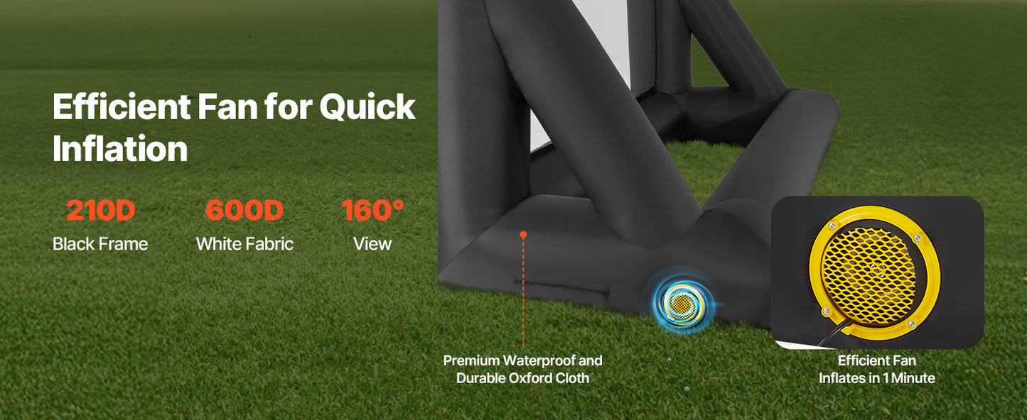 VEVOR Inflatable Projector Screen with Air Blower – 14–20 FT Outdoor Movie Screen