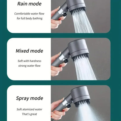High-pressure 3-mode shower with filter and massage. Easy install.