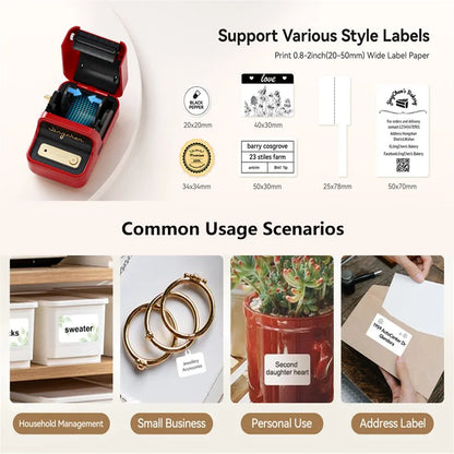 NiiMbot B21 Bluetooth Label Printer – Mini Wireless Barcode Maker