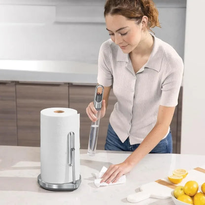 Upgraded version Standing Paper Towel Holder with Spray Pump, Brushed Stainless Steel