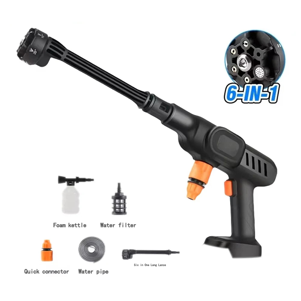 High Pressure Car Wash Water Gun – 60Bar, Cordless Cleaner for Car/Home/Garden, Fits Makita 18V