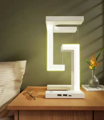 LED Floating Night Light with 10W Wireless Charger & Dimmable Desk Lamp
