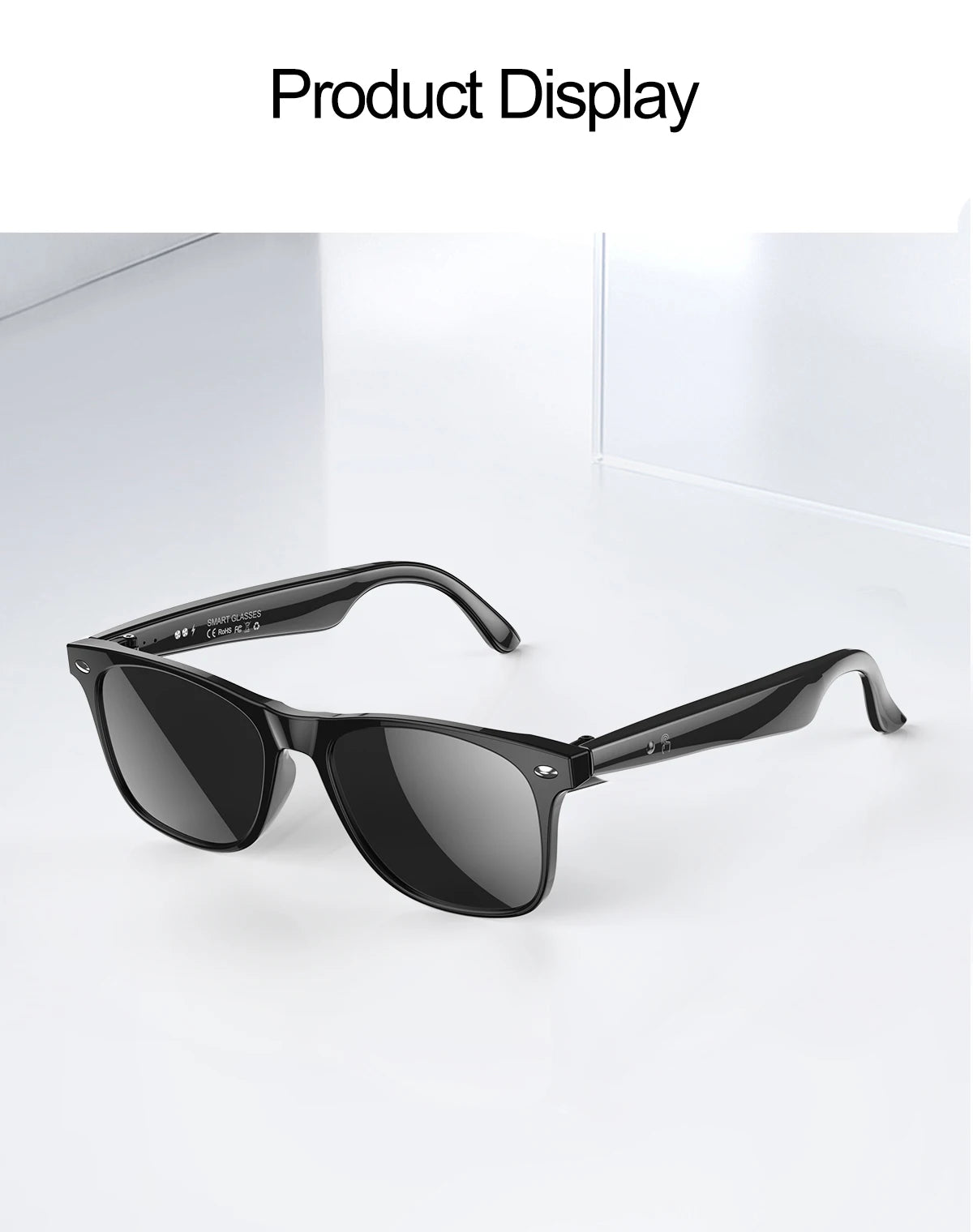 LIGE Smart Bluetooth Glasses – Touch Control, Built-in Mic & Voice Assistant, Translation