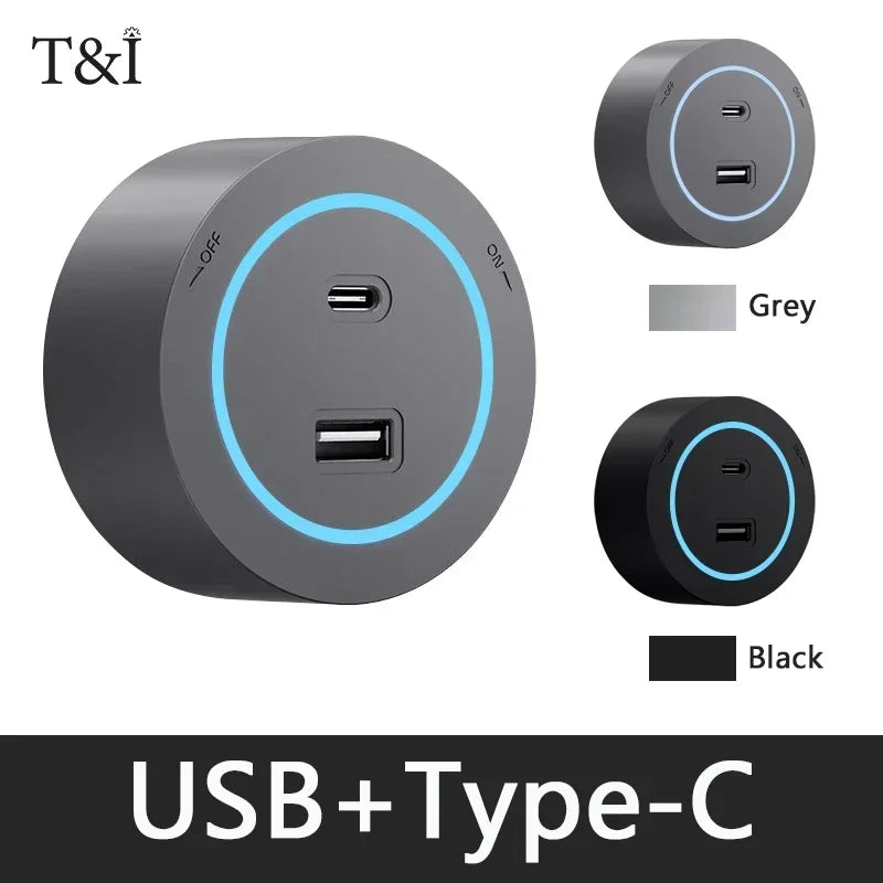 Movable Wall Power Rail, 8000W — EU/US/UK, USB-C, 40cm/50cm