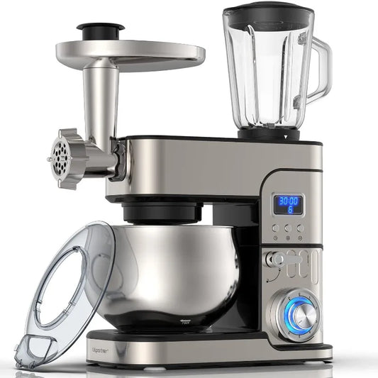 Home 6-in-1 LCD Stand Mixer with 6.5QT Steel Bowl & Multi-Function Blender