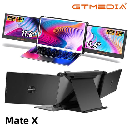 GTMEDIA 11.6'' FHD Portable Monitor – Dual/Triple Screen Extender for 13''–17.3'' Laptops