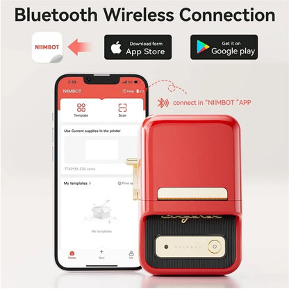 NiiMbot B21 Bluetooth Label Printer – Mini Wireless Barcode Maker