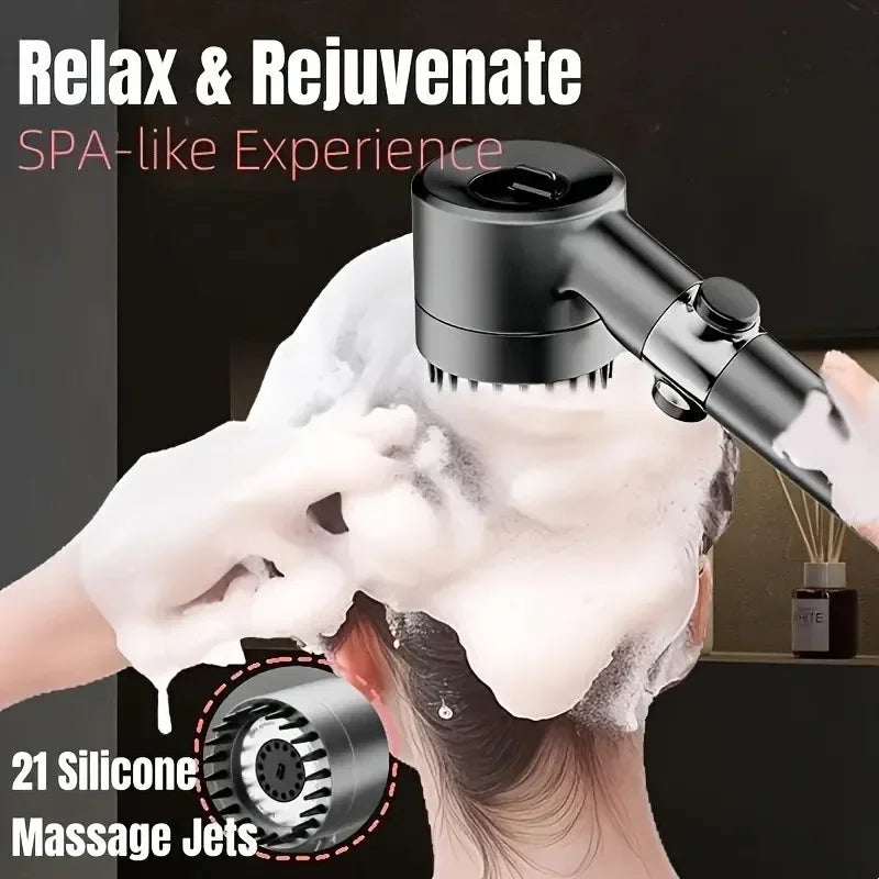 High-pressure 3-mode shower with filter and massage. Easy install.
