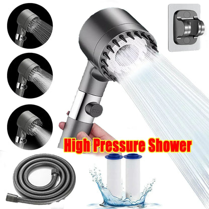 High-pressure 3-mode shower with filter and massage. Easy install.