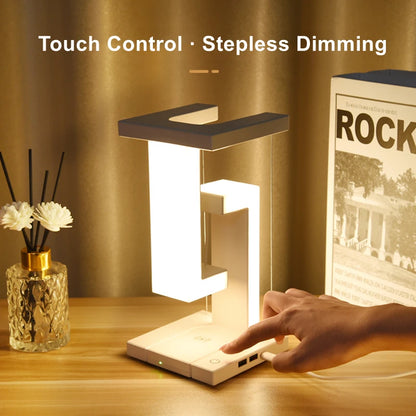 LED Floating Night Light with 10W Wireless Charger & Dimmable Desk Lamp