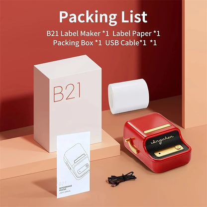 NiiMbot B21 Bluetooth Label Printer – Mini Wireless Barcode Maker