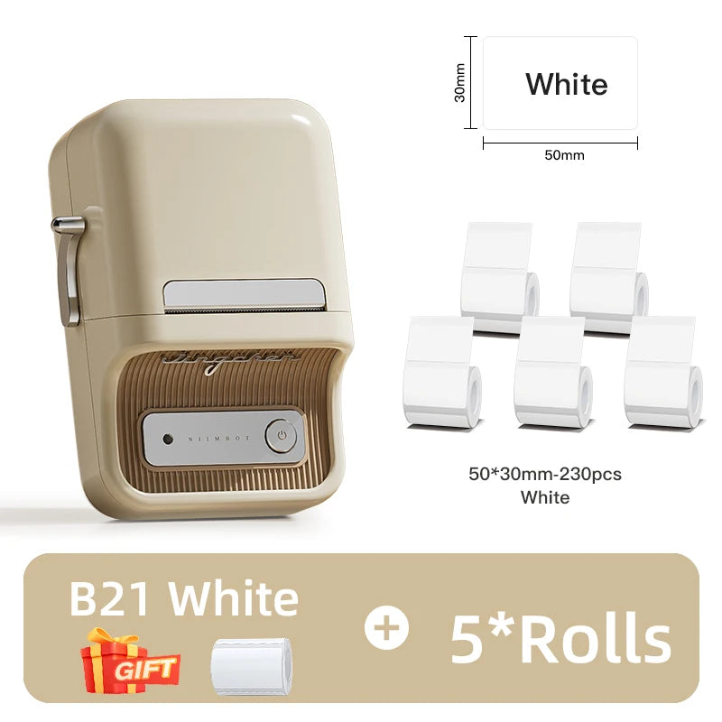 NiiMbot B21 Bluetooth Label Printer – Mini Wireless Barcode Maker