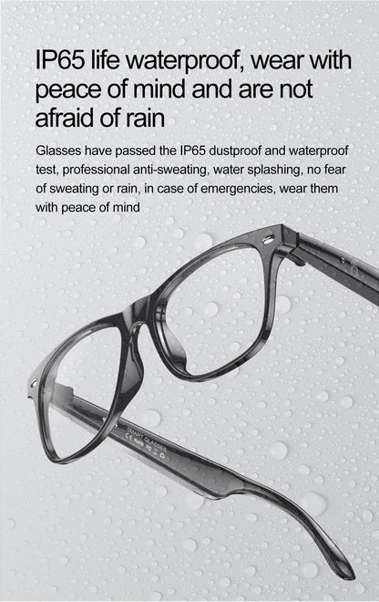 LIGE Smart Bluetooth Glasses – Touch Control, Built-in Mic & Voice Assistant, Translation