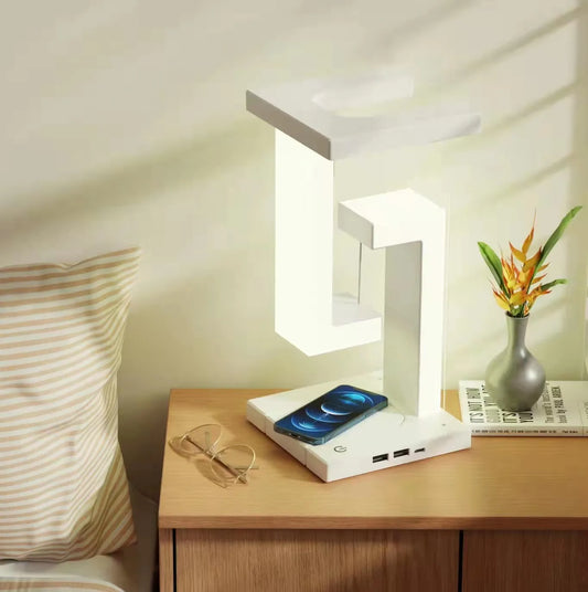 LED Floating Night Light with 10W Wireless Charger & Dimmable Desk Lamp