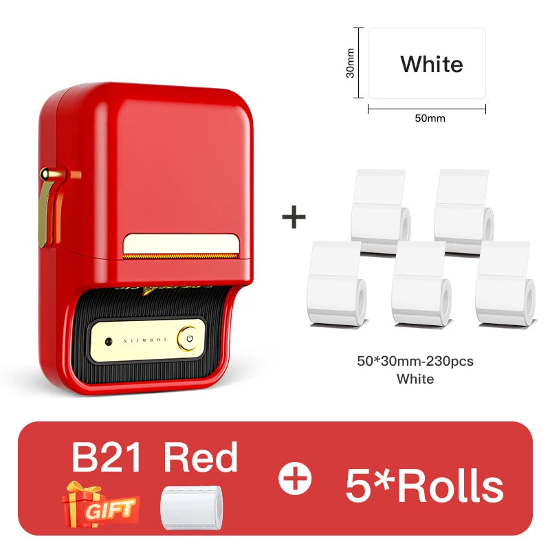 NiiMbot B21 Bluetooth Label Printer – Mini Wireless Barcode Maker