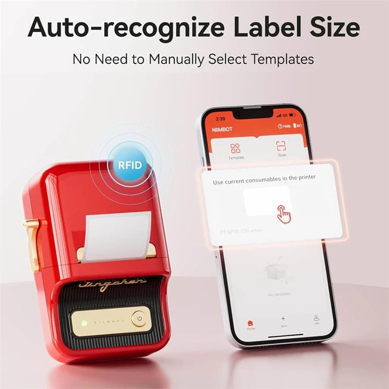 NiiMbot B21 Bluetooth Label Printer – Mini Wireless Barcode Maker