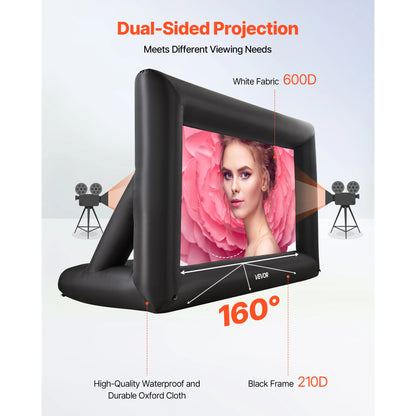 VEVOR Inflatable Projector Screen with Air Blower – 14–20 FT Outdoor Movie Screen