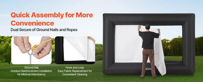 VEVOR Inflatable Projector Screen with Air Blower – 14–20 FT Outdoor Movie Screen